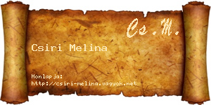 Csiri Melina névjegykártya